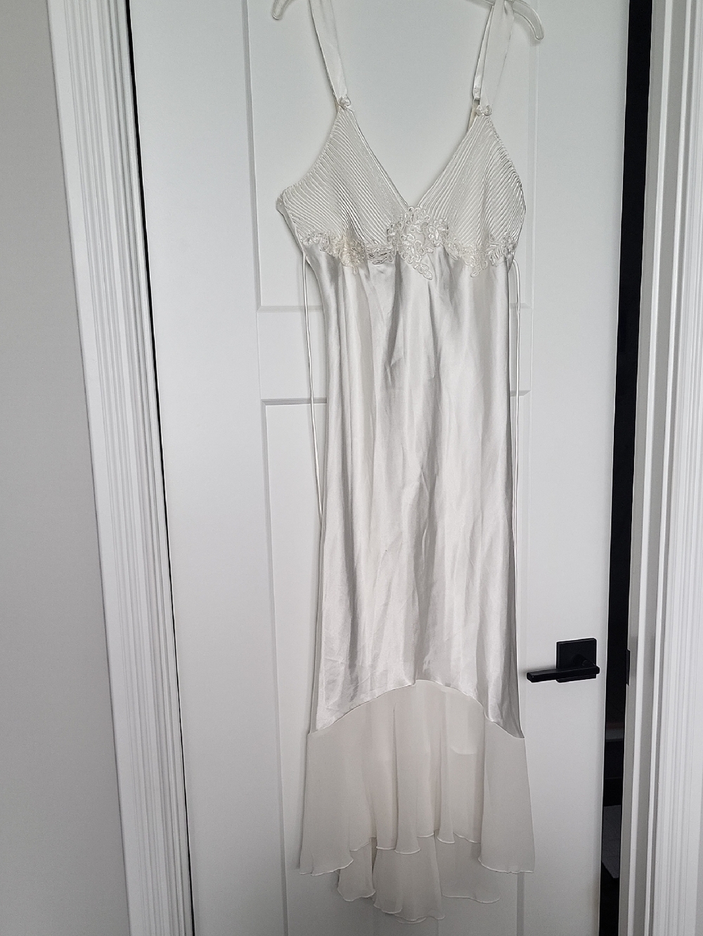 Linea Donatella Ivory Lace-Trim High-Low Slip